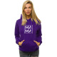 Moteriškas violetinis džemperis su juodu užrašu MAMA Džemperiai
