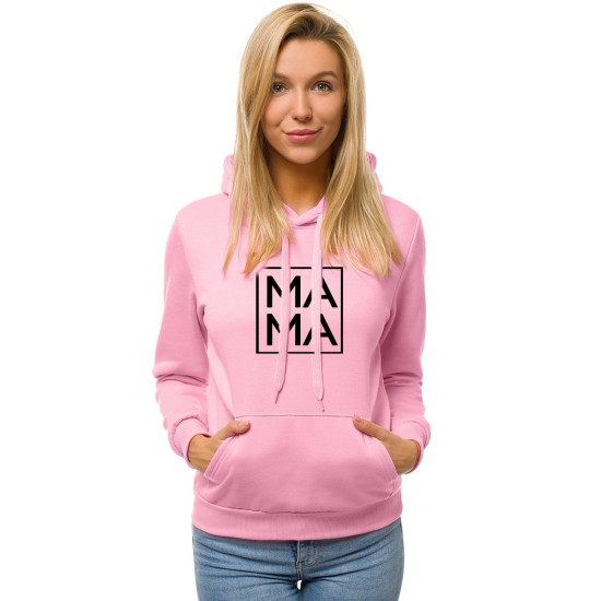 Moteriškas rožinis džemperis MAMA Džemperiai su užrašais