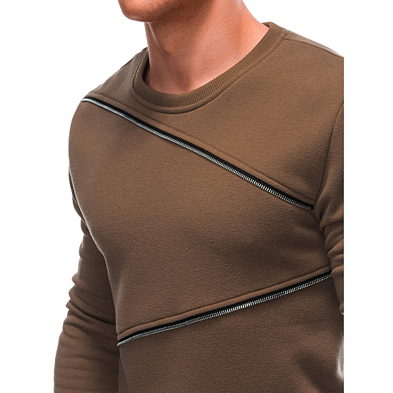 Vyriškas rudas džemperis Zipper OM-SSNZ-22FW-005