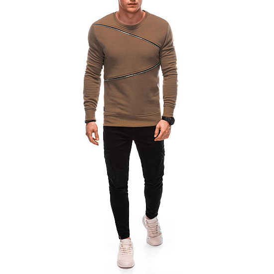 Vyriškas rudas džemperis Zipper OM-SSNZ-22FW-005