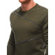 Vyriškas chaki džemperis Zipper OM-SSNZ-22FW-005 - Akcija Vyriškas chaki džemperis Zipper OM-SSNZ-22FW-005