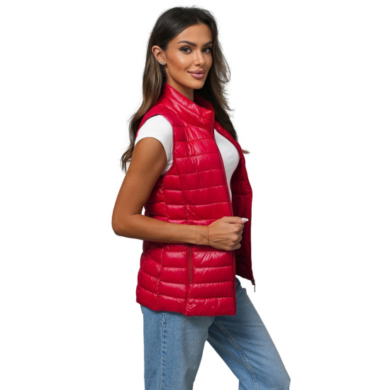 Moteriška blizgi raudona liemenė Sofia JS/16M9153/270Z - Moterims Moteriška blizgi raudona liemenė Sofia JS/16M9153/270Z