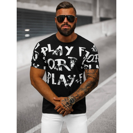 Vyriški juodi marškinėliai Play O/8T1280/3 - Marškinėliai Vyriški juodi marškinėliai Play O/8T1280/3