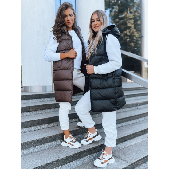 Ilga ruda liemenė su gobtuvu Far TY3749