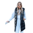 Длинный чёрный жилет с капюшоном Far