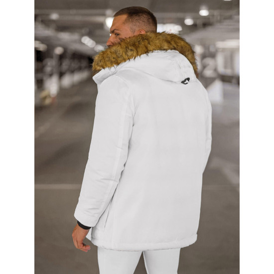Balta vyriška žieminė striukė Anton JS/5M779/281Z - Vyriškos Striukės ir Paltai Balta vyriška žieminė striukė Anton JS/5M779/281Z