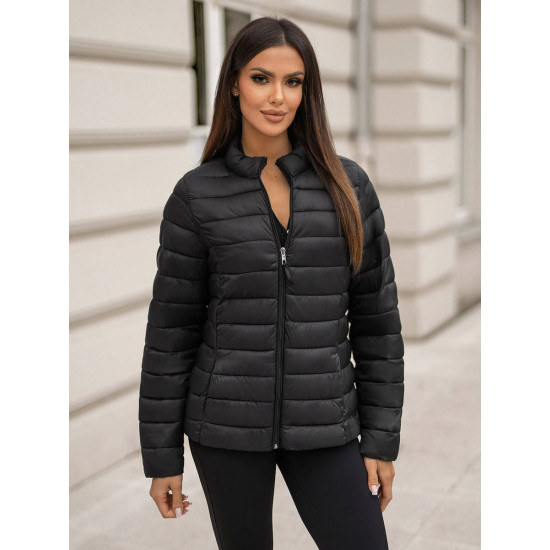 Juoda dygsniuota striukė Sofia JS/11Z8170 - Moterims Juoda dygsniuota striukė Sofia JS/11Z8170