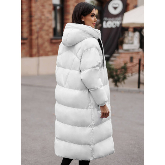 Moteriškas baltos spalvos paltas Izabel JS/5M3163/281Z - Moterims Moteriškas baltos spalvos paltas Izabel JS/5M3163/281Z
