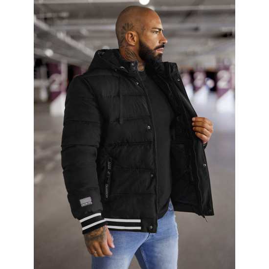 Vīriešu melna stepēta jaka Aibel JS/57M7501/392