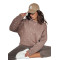 Brązowy sweter damski Love heart
