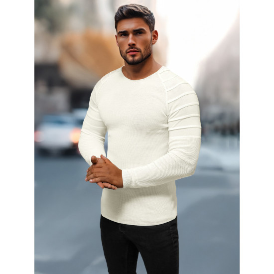 Biały sweter męski Adam L/2500Z - Biały sweter męski Adam L/2500Z