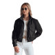 Juoda moteriška oversize bomber striukė Milina TY4791