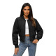 Moteriška juoda bomber stiliaus striukė Morin JS/16M9227/392 - Moterims Moteriška juoda bomber stiliaus striukė Morin JS/16M9227/392