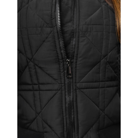 Moteriška juoda bomber stiliaus striukė Morin JS/16M9227/392 - Moterims Moteriška juoda bomber stiliaus striukė Morin JS/16M9227/392