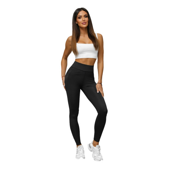 Moteriškos juodos spalvos kelnės Fit JS/35K1606/3 - Džinsai ir Kelnės Moteriškos juodos spalvos kelnės Fit JS/35K1606/3