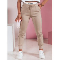 Moteriškos laisvalaikio rusvos slim fit kelnės Sport