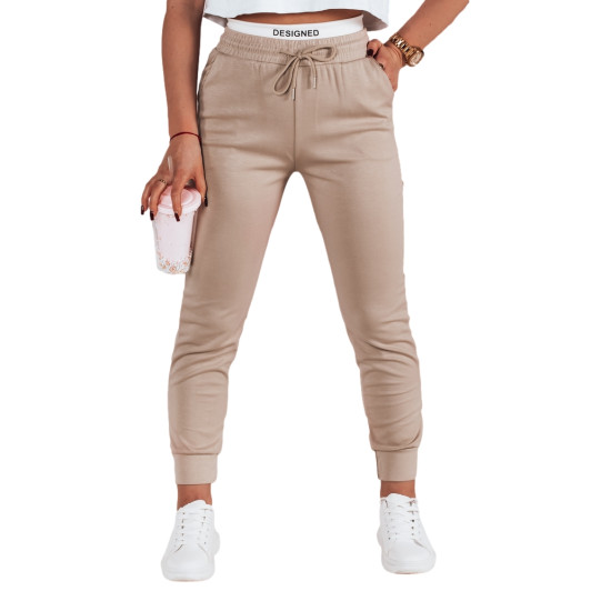 Moteriškos laisvalaikio rusvos slim fit kelnės Sport UY2399