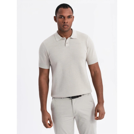 Vyriški rusvos spalvos polo marškinėliai Swing V6 OM-POSS-0117