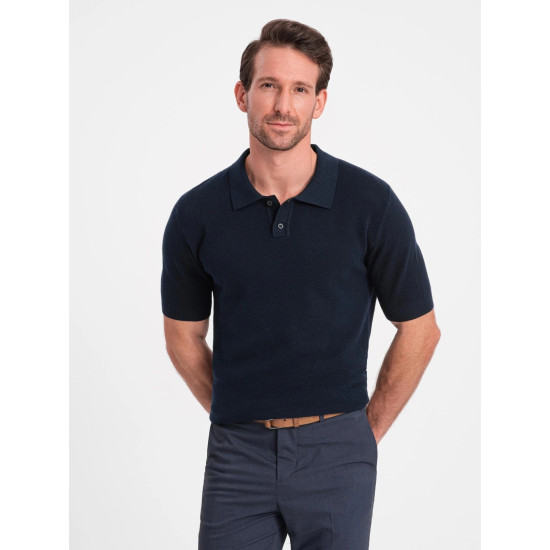 Vyriški tamsiai mėlynos spalvos polo marškinėliai Swing V2 OM-POSS-0117