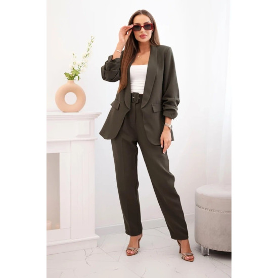 Elegantiškas moteriškas chaki spalvos komplektas Silva 31816 - Moterims Elegantiškas moteriškas chaki spalvos komplektas Silva 31816