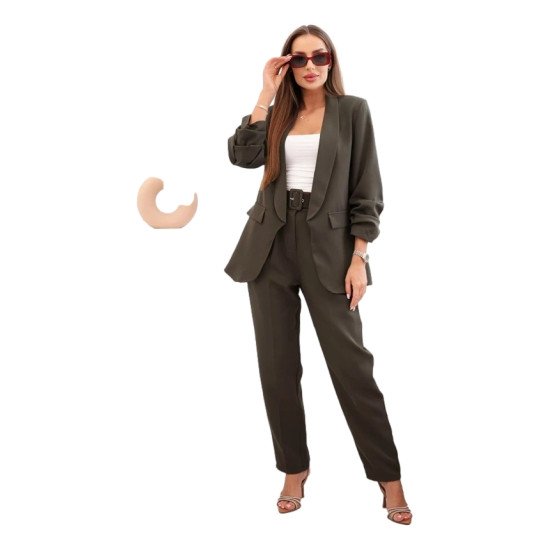 Elegantiškas moteriškas chaki spalvos komplektas Silva 31816 - Moterims Elegantiškas moteriškas chaki spalvos komplektas Silva 31816
