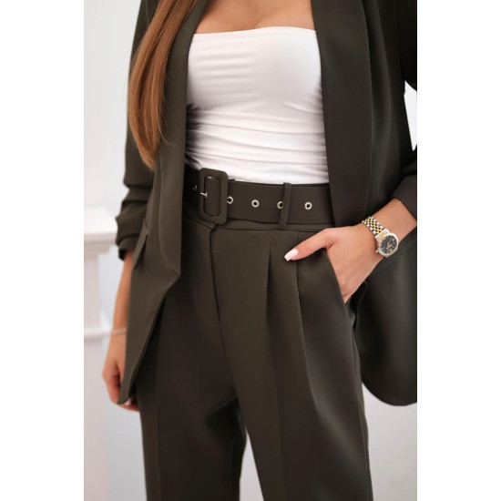 Elegantiškas moteriškas chaki spalvos komplektas Silva 31816 - Moterims Elegantiškas moteriškas chaki spalvos komplektas Silva 31816