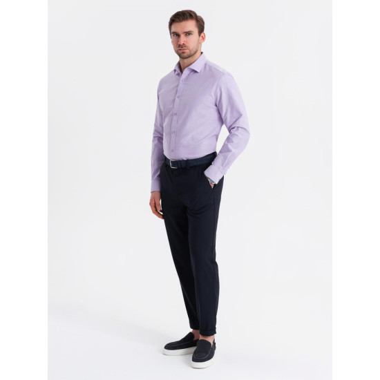 Vyriški violetinės spalvos marškiniai Adrian V2 OM-SHOS-0183 - Vyrams Vyriški violetinės spalvos marškiniai Adrian V2 OM-SHOS-0183