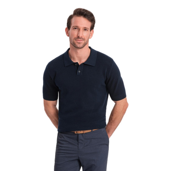 Vyriški tamsiai mėlynos spalvos polo marškinėliai Swing V2 OM-POSS-0117