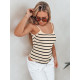 Moteriška rusva dryžuota glaustinukė Strip RY2899 - Moterims Moteriška rusva dryžuota glaustinukė Strip RY2899