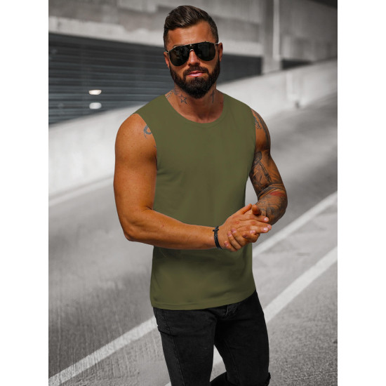 Berankoviai chaki vyriški marškinėliai Look JS/99001 - Marškinėliai Berankoviai chaki vyriški marškinėliai Look JS/99001