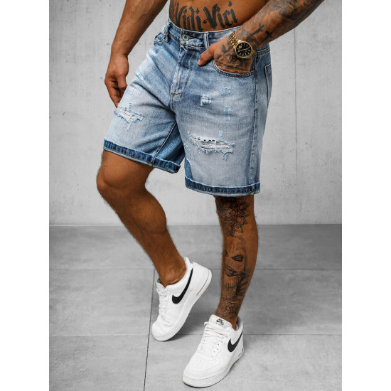 Vyriški šviesiai mėlyni džinsiniai šortai Akel O/JD-2443K