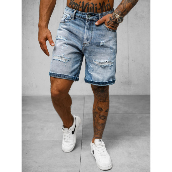 Vyriški šviesiai mėlyni džinsiniai šortai Akel O/JD-2443K