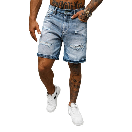 Vyriški šviesiai mėlyni džinsiniai šortai Akel O/JD-2443K