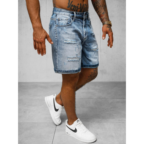 Vyriški šviesiai mėlyni džinsiniai šortai Akel O/JD-2443K