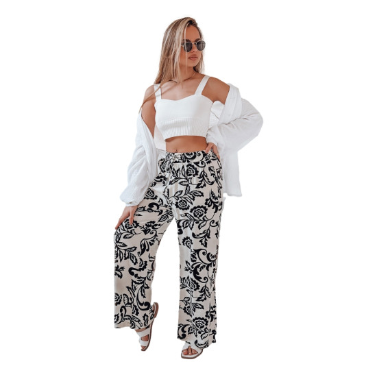 Moteriškos juodos kelnės Flower UY2658