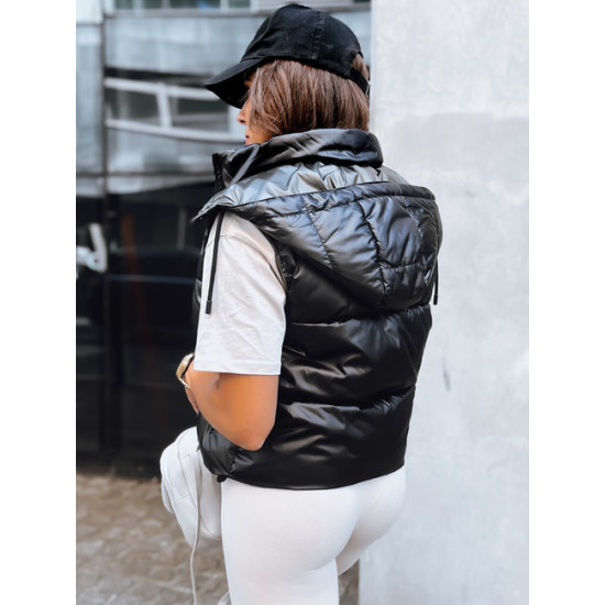 Juoda blizgi liemenė Osin TY3706 - Moterims Juoda blizgi liemenė Osin TY3706