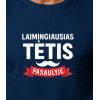 Tamsiai mėlyni marškinėliai Laimingiausias tėtis (baltas) PK4006