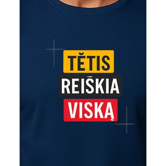 Tumši zils T-krekls Tētis nozīmē visu PK4008