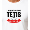 Balti marškinėliai Laimingiausias tėtis (juodas) PK4006