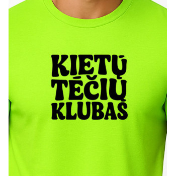 Vyriški neoniniai žali marškinėliai Kietas tėtis (juodas)