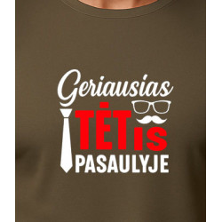 Chaki marškinėliai Geriausias tėtis pasaulyje (baltas)