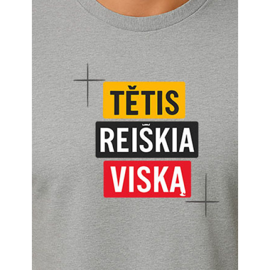 Šviesiai pilki marškinėliai Tėtis reiškia viską PK4008