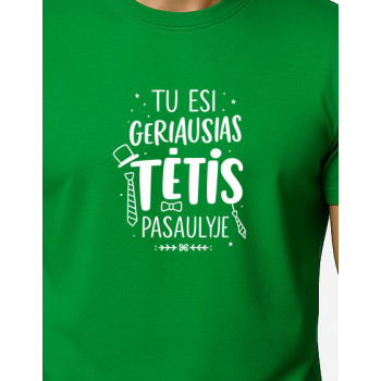 Vyriški žali marškinėliai Geriausias tėtis (baltas)