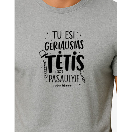 Vyriški pilki marškinėliai Geriausias tėtis (juodas) PK4002