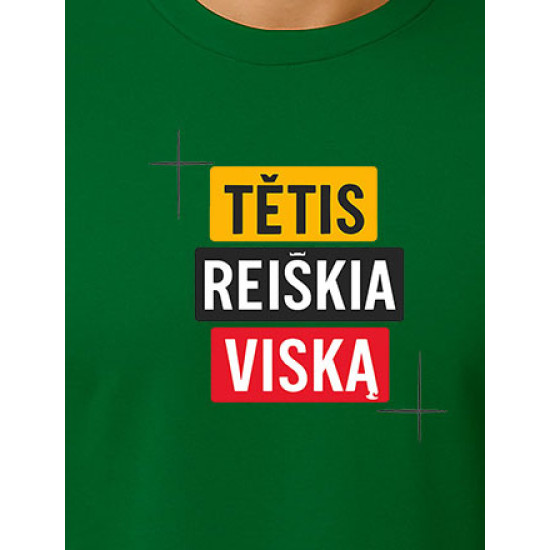 Tamsiai žali marškinėliai Tėtis reiškia viską PK4008 - Užrašai vyrams Tamsiai žali marškinėliai Tėtis reiškia viską PK4008