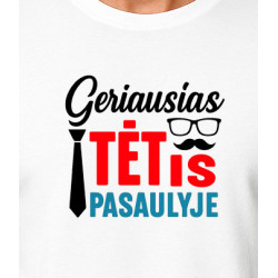 Balti marškinėliai Geriausias tėtis pasaulyje (juodas)