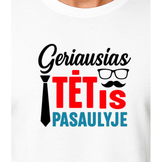 Balti marškinėliai Geriausias tėtis pasaulyje (juodas) PK4007