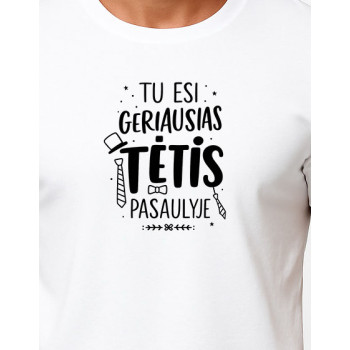 Vyriški balti marškinėliai Geriausias tėtis (juodas)
