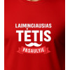 Raudoni marškinėliai Laimingiausias tėtis (baltas) PK4006