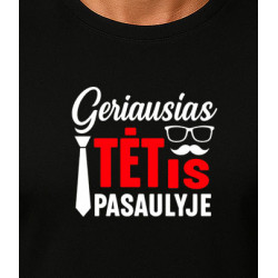 Juodi marškinėliai Geriausias tėtis pasaulyje (baltas)